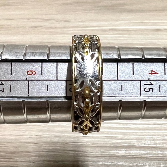 Designer Signed Gems en Vogue Palladium/Sterling Silver Rose Quartz Ring, Size 5 - Picture 9 of 9